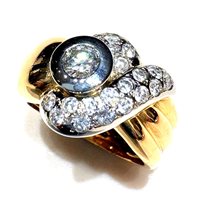 Anneau Femme Anni '80 in Or jaune Diamante FANTASY DIA CT 0.27-0.55 G/VS